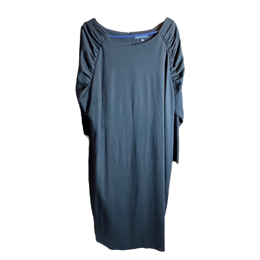 Eloquii Rouched Long Sleeves Stretchy Sheath Dress, Size 24